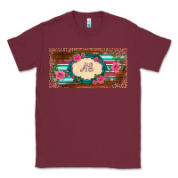 Burgundy preview western pink flovers leopard serape   license plate template Classic Tee - BarkalooDesign