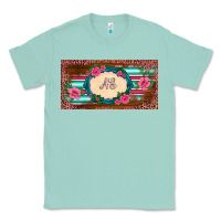 Seafoam preview western pink flovers leopard serape   license plate template Classic Tee - BarkalooDesign