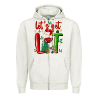 Oatmeal Heather let's get lit Zipper Hoodie - MaliasSmallBusiness