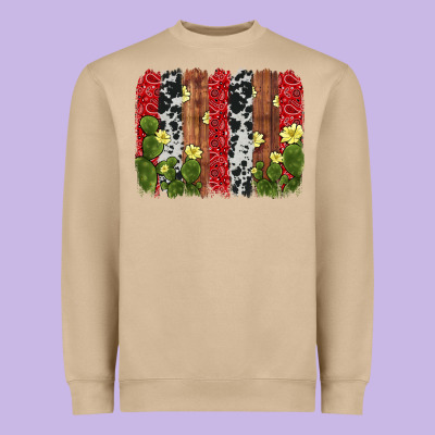 Cactus Cowhide  Brushstroke Heavyweight Sweatshirt Designed By Adodesignshop