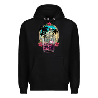 Black summer skeleton cocktail Premium Hoodie - NancyCooperArtShop