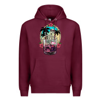 Burgundy summer skeleton cocktail Premium Hoodie - NancyCooperArtShop