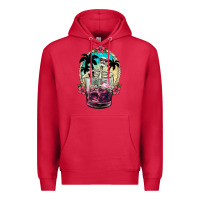 Cardinal summer skeleton cocktail Premium Hoodie - NancyCooperArtShop