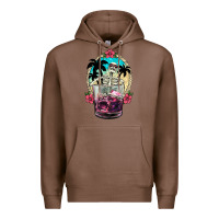 Chestnut summer skeleton cocktail Premium Hoodie - NancyCooperArtShop