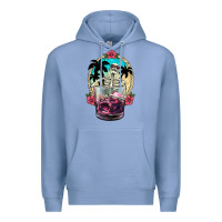 Colony Blue summer skeleton cocktail Premium Hoodie - NancyCooperArtShop