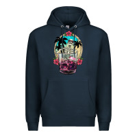 Navy summer skeleton cocktail Premium Hoodie - NancyCooperArtShop