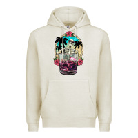 Oatmeal Heather summer skeleton cocktail Premium Hoodie - NancyCooperArtShop