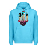 Ocean Blue summer skeleton cocktail Premium Hoodie - NancyCooperArtShop