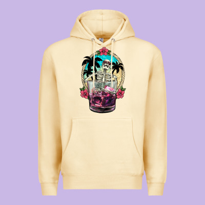 Summer Skeleton Cocktail Premium Hoodie Designed By Nancycooperartshop