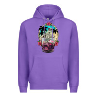 Purple summer skeleton cocktail Premium Hoodie - NancyCooperArtShop