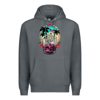 Rock summer skeleton cocktail Premium Hoodie - NancyCooperArtShop