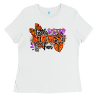 White little sister biggest fan basketball Ladies Tee - Zillion Design Studio