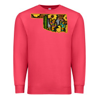 Cardinal Western Oklahoma Map Sunflower Pattern Premium Sweatshirt - Bettercallsaul
