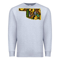 Heather Grey Western Oklahoma Map Sunflower Pattern Premium Sweatshirt - Bettercallsaul