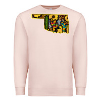 Pale Pink Western Oklahoma Map Sunflower Pattern Premium Sweatshirt - Bettercallsaul