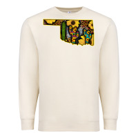 Sandshell Western Oklahoma Map Sunflower Pattern Premium Sweatshirt - Bettercallsaul