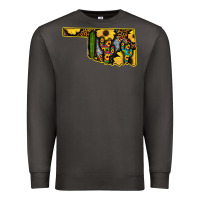 Smoke Western Oklahoma Map Sunflower Pattern Premium Sweatshirt - Bettercallsaul