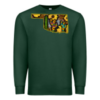 Sports Green Western Oklahoma Map Sunflower Pattern Premium Sweatshirt - Bettercallsaul