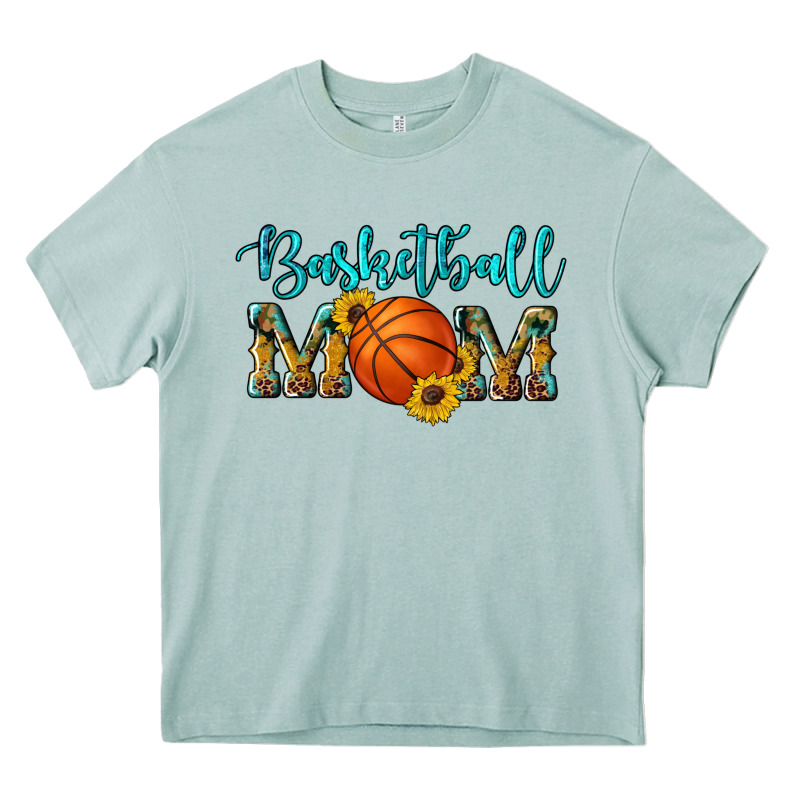 Western Leopard Camouflage Sunflowers Glitter Mom Basketball Heavy Core Tee by Artiststas | Teevron