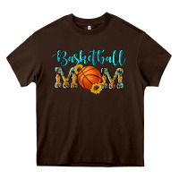 Chocolate Brown western leopard camouflage sunflowers glitter mom basketball Heavy Core Tee - Artiststas