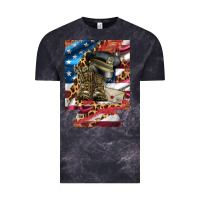 Cloud Black usa flag and leopard with boots 12 oz regular can cooler Vintage Tee - Artiststas
