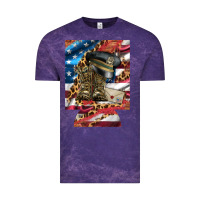Cloud Purple usa flag and leopard with boots 12 oz regular can cooler Vintage Tee - Artiststas
