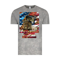 Cloud Rock usa flag and leopard with boots 12 oz regular can cooler Vintage Tee - Artiststas