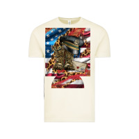 Vintage Arctic usa flag and leopard with boots 12 oz regular can cooler Vintage Tee - Artiststas