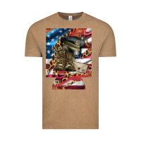 Vintage Coffee usa flag and leopard with boots 12 oz regular can cooler Vintage Tee - Artiststas