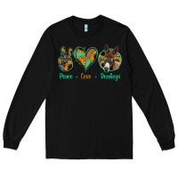 Black Peace Love Donkeys Long Sleeve Tee - Jasminsmagicworld