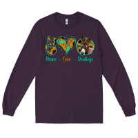 Plum Peace Love Donkeys Long Sleeve Tee - Jasminsmagicworld