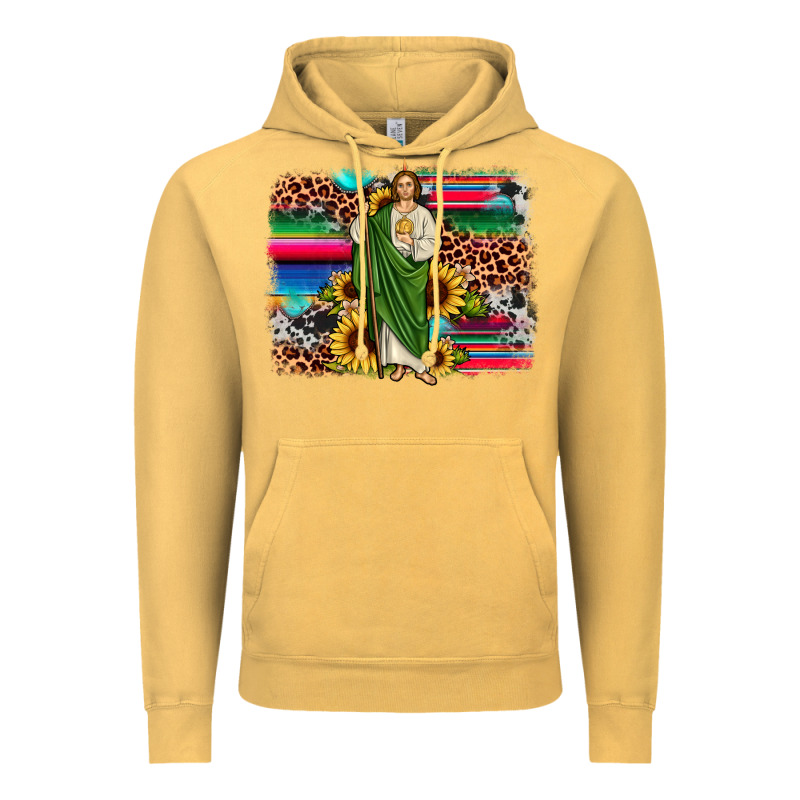 San Judas Leopard Cowhide Sunflower Background Vintage Hoodie by JahusDesignShop | Teevron
