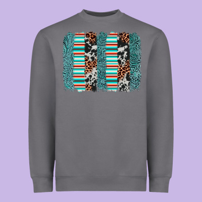 Serape Leopard Cowhide  Brushstroke Heavyweight Sweatshirt Designed By Adodesignshop