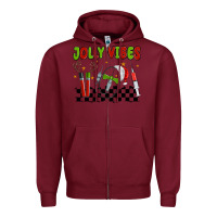 Burgundy jolly vibes Zipper Hoodie - MaliasSmallBusiness