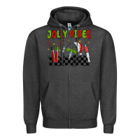 Charcoal Heather jolly vibes Zipper Hoodie - MaliasSmallBusiness