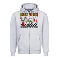 Heather Grey jolly vibes Zipper Hoodie - MaliasSmallBusiness
