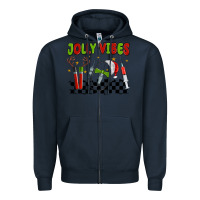 Navy jolly vibes Zipper Hoodie - MaliasSmallBusiness