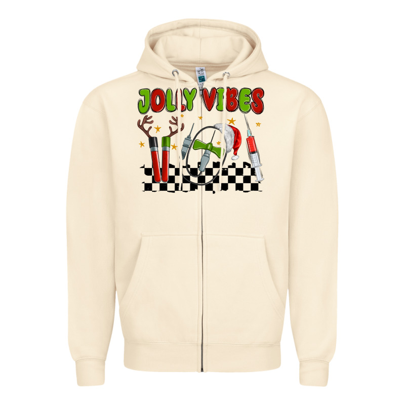 Jolly Vibes Zipper Hoodie by MaliasSmallBusiness | Teevron