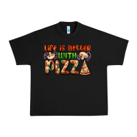Black life is better with pizza Urban Heavy Tee - AdoDesignShop