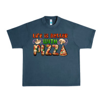 Midnight Navy life is better with pizza Urban Heavy Tee - AdoDesignShop