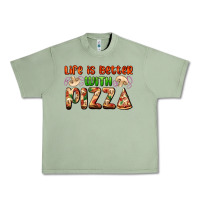 Oil Green life is better with pizza Urban Heavy Tee - AdoDesignShop