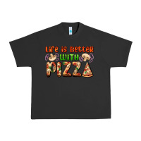 Pigment Black life is better with pizza Urban Heavy Tee - AdoDesignShop