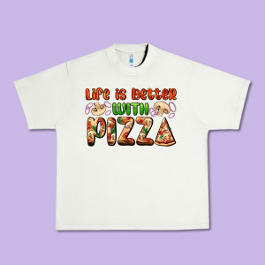 Life Is Better With Pizza Urban Heavy Tee Designed By Adodesignshop