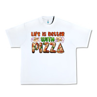 White life is better with pizza Urban Heavy Tee - AdoDesignShop