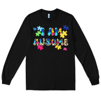 Black i am ausome Long Sleeve Tee - JahusDesignShop