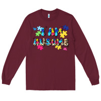 Burgundy i am ausome Long Sleeve Tee - JahusDesignShop