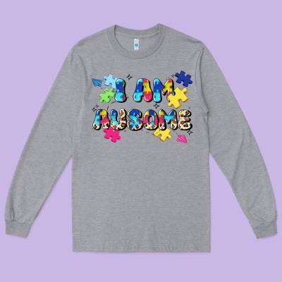I Am Ausome Long Sleeve Tee Designed By Jahusdesignshop