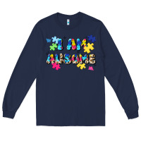 Navy i am ausome Long Sleeve Tee - JahusDesignShop
