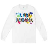 White i am ausome Long Sleeve Tee - JahusDesignShop