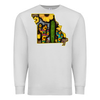 Dove Grey Western Missouri Map Sunflower And Cactus Pattern Premium Sweatshirt - Bettercallsaul